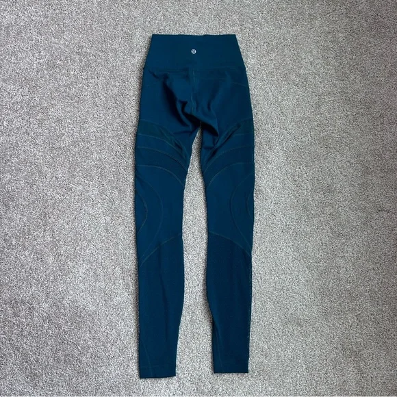 Lululemon Wunder Under HR Mesh Tight 28" Royal Emerald Green Size 2 Special Addn - Picture 9 of 12
